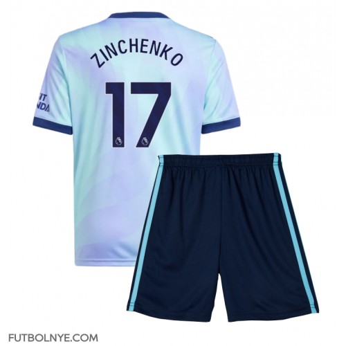 Camiseta Arsenal Oleksandr Zinchenko #17 Tercera Equipación para niños 2024-25 manga corta (+ pantalones cortos)